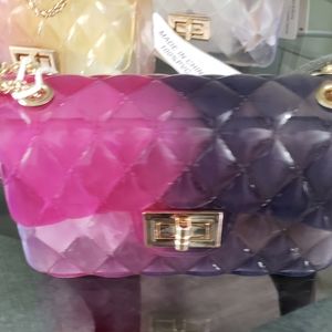 Pink and purple jelly purse